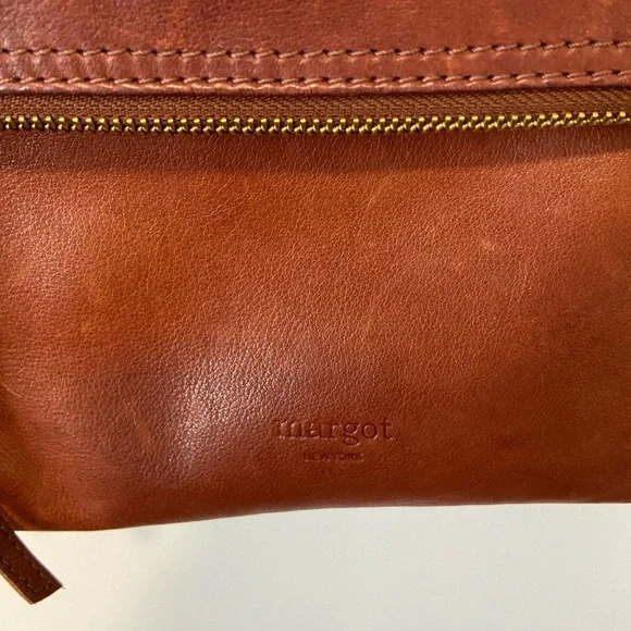 Rich Cognac Leather Crossbody Bag - Picture 12 of 13